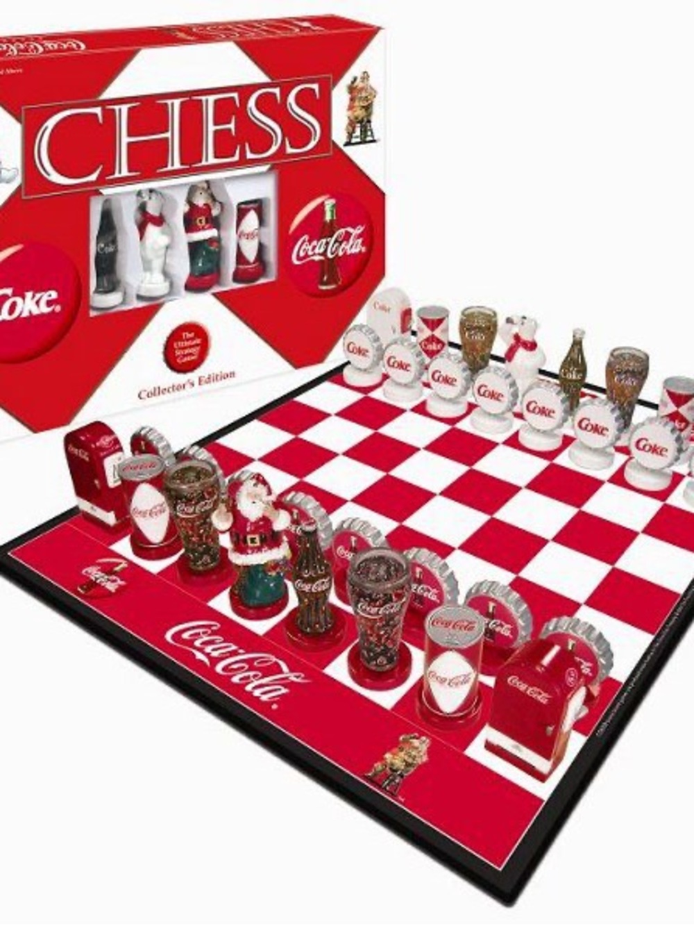Vintage Coca Cola Red and White Chess Game